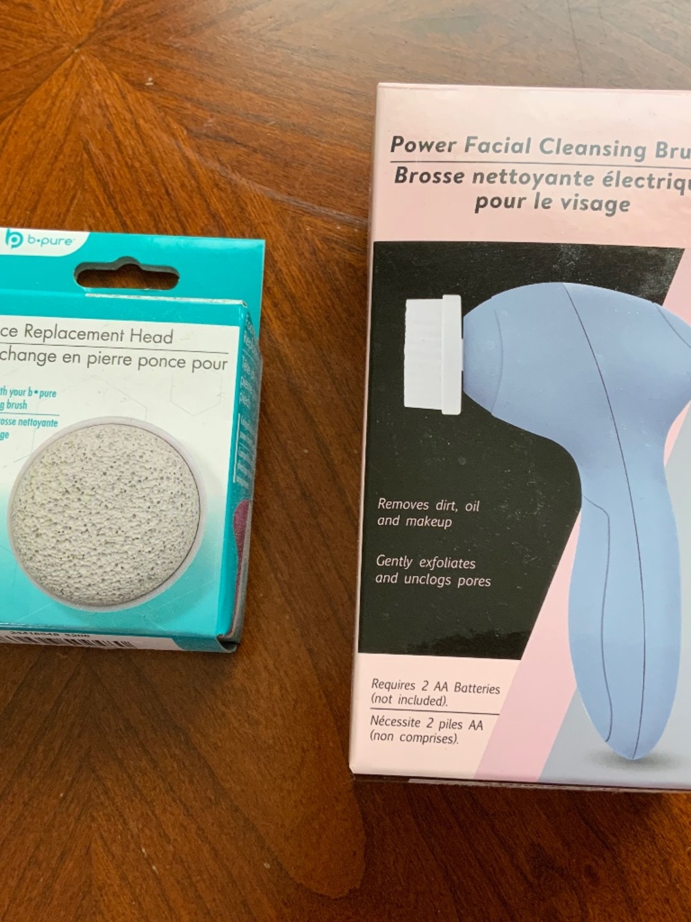 B-Pure power facial cleansing brush with extra pumice replacement head
